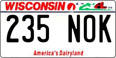 WI license plate 235NOK