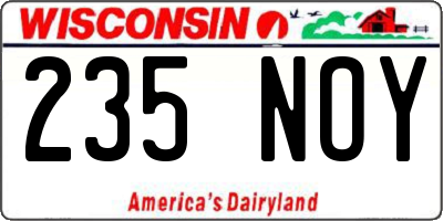 WI license plate 235NOY