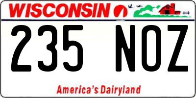 WI license plate 235NOZ