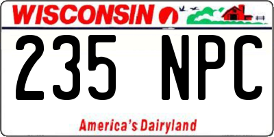 WI license plate 235NPC
