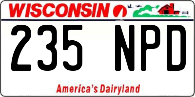 WI license plate 235NPD