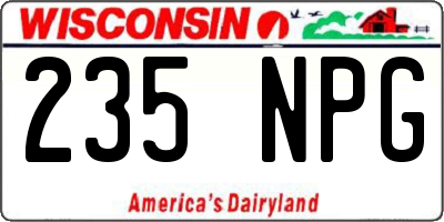 WI license plate 235NPG