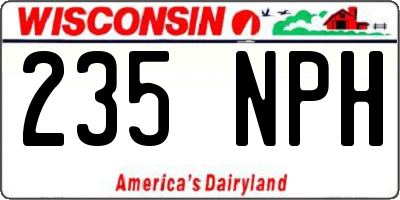 WI license plate 235NPH