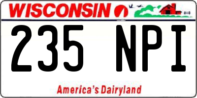 WI license plate 235NPI