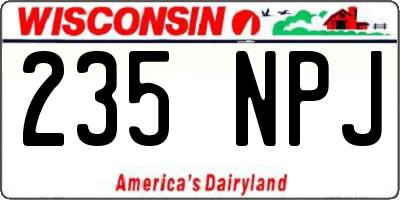 WI license plate 235NPJ