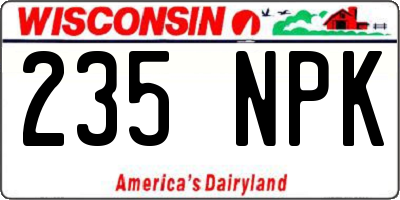 WI license plate 235NPK