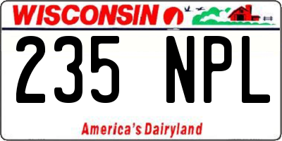 WI license plate 235NPL