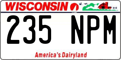 WI license plate 235NPM
