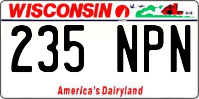 WI license plate 235NPN