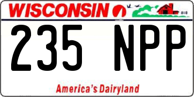 WI license plate 235NPP