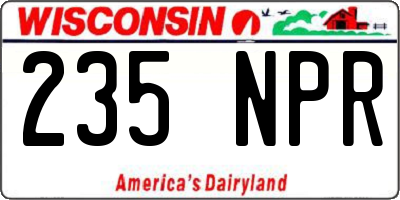 WI license plate 235NPR