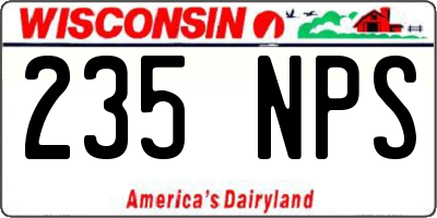 WI license plate 235NPS
