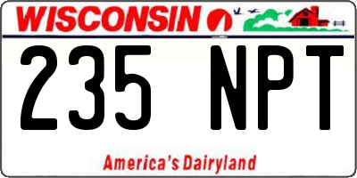 WI license plate 235NPT