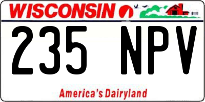 WI license plate 235NPV