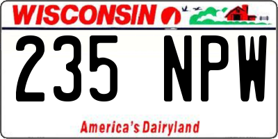 WI license plate 235NPW