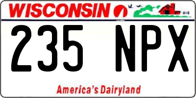 WI license plate 235NPX