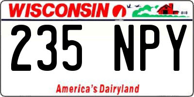 WI license plate 235NPY