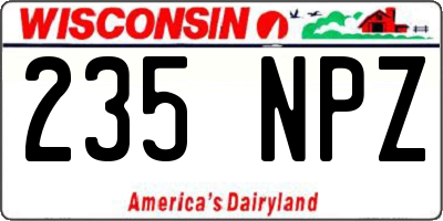 WI license plate 235NPZ