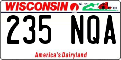 WI license plate 235NQA