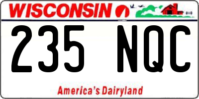 WI license plate 235NQC