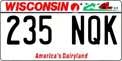 WI license plate 235NQK