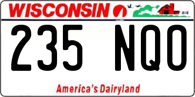 WI license plate 235NQO