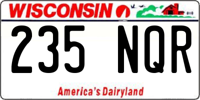 WI license plate 235NQR