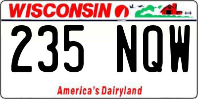 WI license plate 235NQW