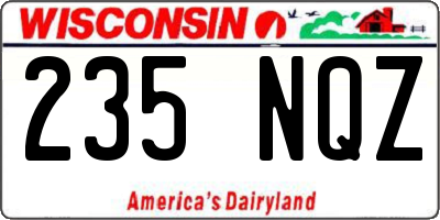 WI license plate 235NQZ