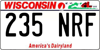 WI license plate 235NRF