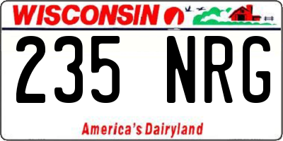 WI license plate 235NRG