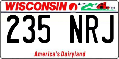 WI license plate 235NRJ