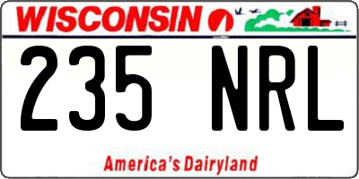 WI license plate 235NRL