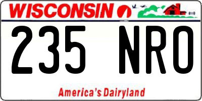 WI license plate 235NRO