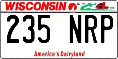WI license plate 235NRP