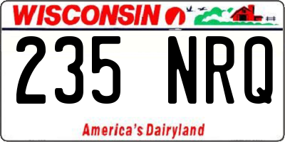 WI license plate 235NRQ