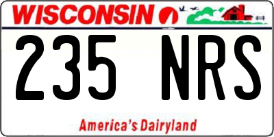 WI license plate 235NRS
