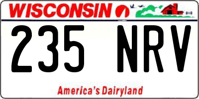 WI license plate 235NRV