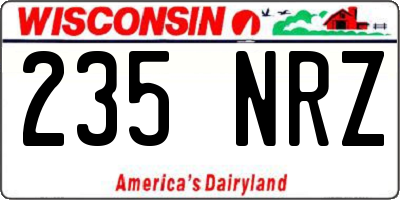 WI license plate 235NRZ