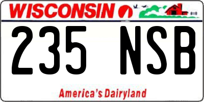 WI license plate 235NSB