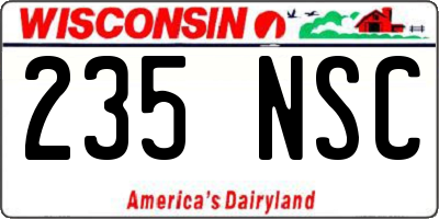 WI license plate 235NSC