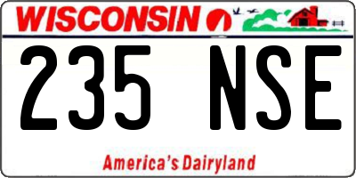 WI license plate 235NSE