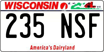 WI license plate 235NSF