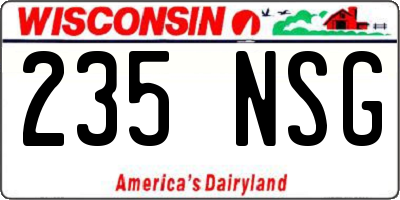 WI license plate 235NSG