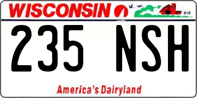 WI license plate 235NSH