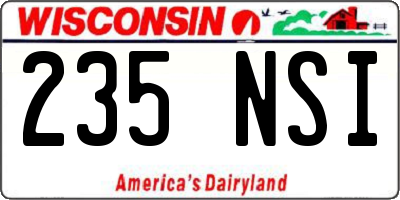 WI license plate 235NSI