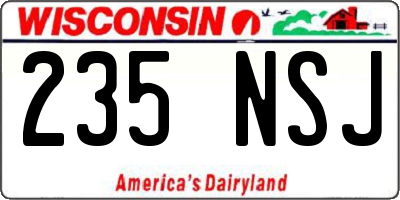 WI license plate 235NSJ