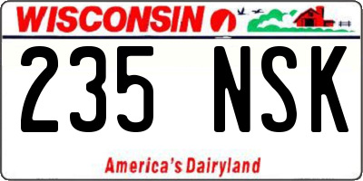 WI license plate 235NSK