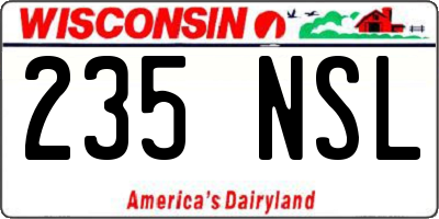 WI license plate 235NSL