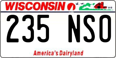 WI license plate 235NSO
